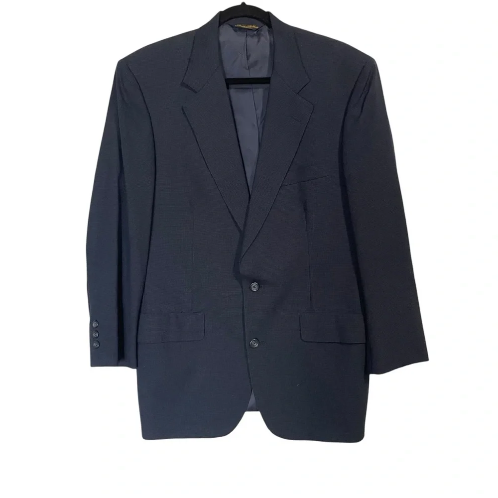 Brooks Brothers Vintage Navy Shepherd’s Pattern Classic Suit Blazer‎ Size 41R